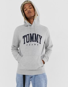 Серый худи в университетском стиле с логотипом на груди Tommy Jeans - Серый