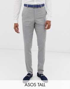 Серые фактурные брюки зауженного кроя ASOS DESIGN Tall wedding