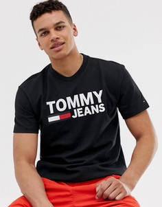 Черная футболка с логотипом на груди Tommy Jeans - Черный