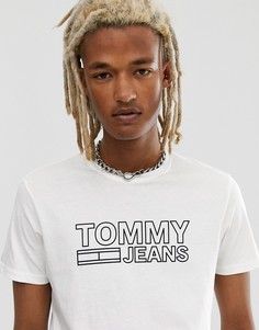 Белая футболка с большим логотипом на груди Tommy Jeans - Белый