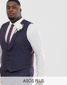 Жилет скинни малинового цвета ASOS DESIGN Plus wedding - Красный