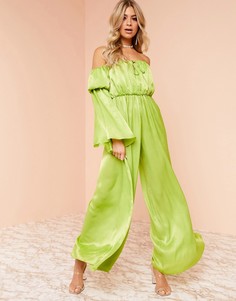 Комбинезон с широкими штанинами ASOS DESIGN Luxe - Зеленый