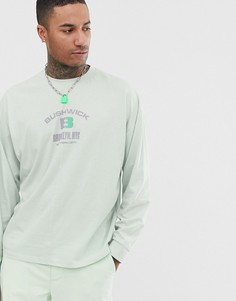 Oversize-лонгслив с принтом на груди ASOS DESIGN - Серый