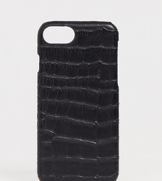 Эксклюзивный черный чехол для iРhone с отделкой под кожу крокодила My Accessories London - Черный