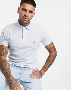 Поло из ткани пике голубого цвета с логотипом Tommy Hilfiger - Синий