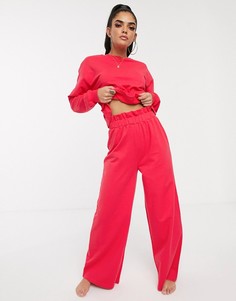 Широкие брюки для дома со сборками на талии ASOS DESIGN - Красный