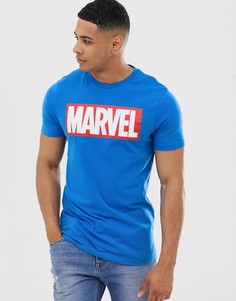 Футболка с принтом Marvel на груди ASOS - Синий