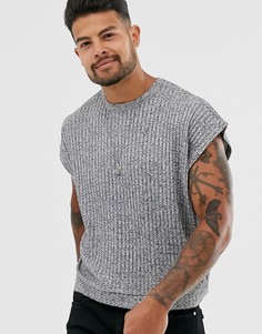 Свободная серая майка в рубчик ASOS DESIGN - Серый