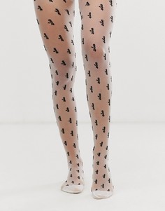 Колготки с надписями ASOS DESIGN - Белый