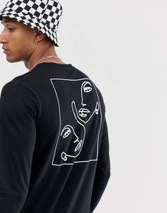 Лонгслив с принтом лица ASOS DESIGN - Черный