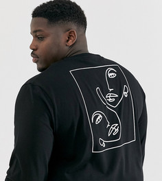 Лонгслив с принтом ASOS DESIGN Plus - Черный