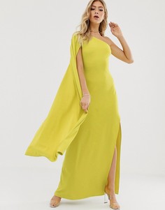 Платье макси на одно плечо с коротким рукавом ASOS DESIGN - Желтый