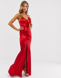 Асимметричное платье миди City Goddess - Красный