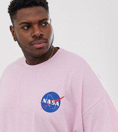 Oversize-футболка с принтом Nasa на груди ASOS DESIGN Plus - Розовый
