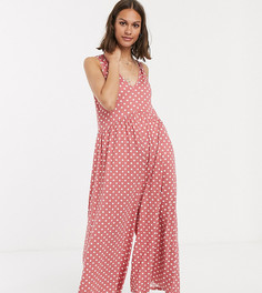 Свободный комбинезон в горошек ASOS DESIGN curved - Мульти