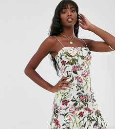 Короткое приталенное платье с кроп-топом и принтом ASOS DESIGN Tall - Зеленый