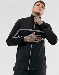 Черная спортивная куртка от комплекта со светоотражающей лентой ASOS DESIGN - Черный