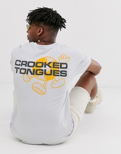 Серая футболка с принтом Crooked Tongues - Серый