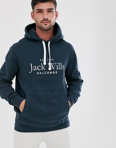 Худи темно-синего цвета с логотипом на груди Jack Wills Ampthill - Темно-синий