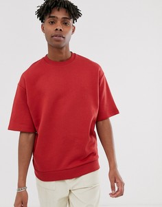 Красный oversize-свитшот с короткими рукавами ASOS DESIGN - Красный