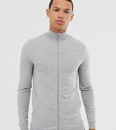 Серая трикотажная спортивная куртка ASOS DESIGN Tall - Серый