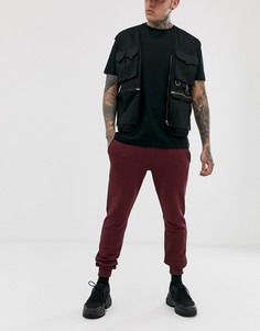 Бордовые джоггеры скинни ASOS DESIGN - Красный