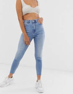 Джинсы с завышенной талией Bershka - Синий