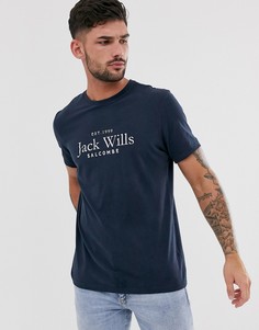 Темно-синяя футболка с логотипом на груди Jack Wills Ormond - Темно-синий