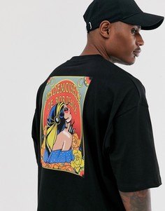 Oversize-футболка с принтом на спине ASOS DESIGN - Черный