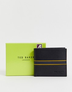 Черный кожаный кошелек для карт с полосками Ted Baker Trave - Черный