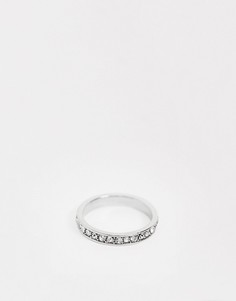Серебристое кольцо с кристаллами ASOS DESIGN - Серебряный