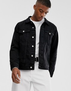 Черная джинсовая куртка Weekday Single - Черный