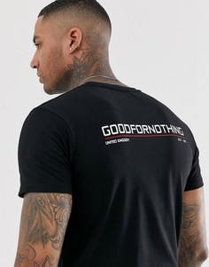 Черная обтягивающая футболка с логотипом на спине Good For Nothing - Черный