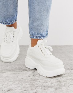 Белые кроссовки на массивной подошве со шнуровкой Truffle Collection - Белый