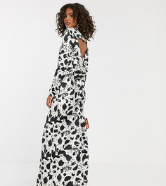 Платье макси с принтом и вырезом на спине ASOS DESIGN Tall - Мульти