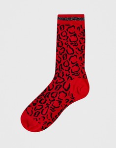 Носки с леопардовым принтом Gestuz Hani - Красный