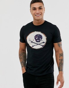 Черная узкая футболка с принтом PS Paul Smith - Черный