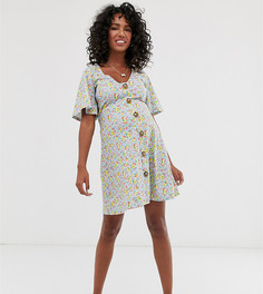 Чайное платье мини с цветочным принтом и завязкой сзади ASOS DESIGN Maternity - Мульти