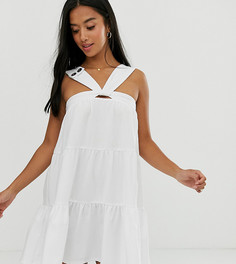 Сарафан-трапеция мини с отделкой спереди эксклюзивно для ASOS DESIGN Petite - Зеленый