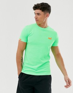 Зеленая неоновая футболка с логотипом Superdry - Зеленый