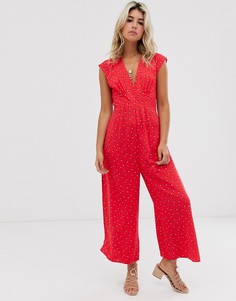 Красный чайный комбинезон в горошек ASOS DESIGN - Мульти