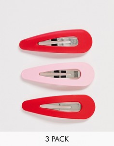 3 заколки для волос матовых оттенков ASOS DESIGN - Мульти