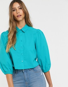Блузка с объемными рукавами Neon Rose - Зеленый