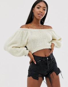 Укороченный джемпер ASOS DESIGN - Кремовый