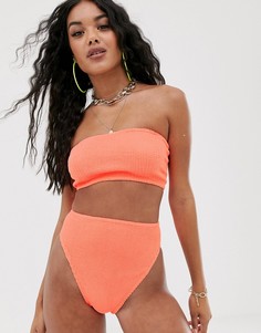 Комбинируемый бикини топ-бандо ASOS DESIGN - Оранжевый