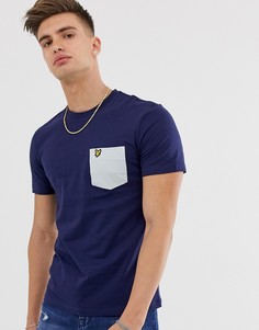 Темно-синяя футболка с контрастным карманом Lyle & Scott - Темно-синий