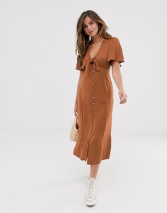 Платье на пуговицах с завязкой New Look - Черный