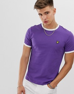 Фиолетовая футболка с окантовкой и логотипом Lyle & Scott - Фиолетовый
