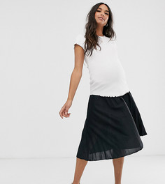 Плиссированная юбка миди с посадкой под животом ASOS DESIGN Maternity - Черный
