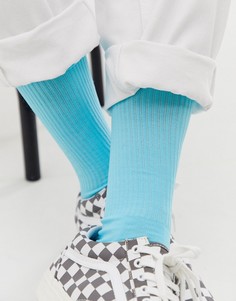 Неоново-синие спортивные носки ASOS DESIGN - Синий